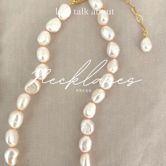 Genuine Mini Baroque Freshwater Pearl Knotted Necklace with tarnish free clasp. - Picture 3 of 9